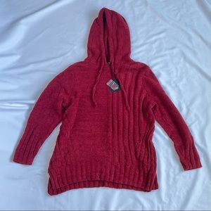 Vera Wang Red Knit Pullover Hoodie